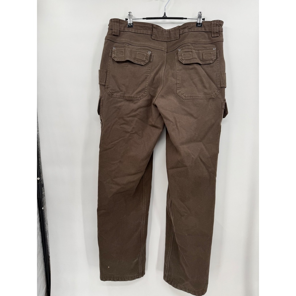 Duluth Trading Co 36x34 Flex Fire Hose Cargo Pants Mens Brown Fleece Lined Work - Picture 6 of 9